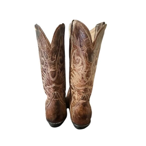 Rudel Brown Embroidered Western Pointed Toe Heeled Boots Style 2195 Size 7.5 E - Picture 6 of 10